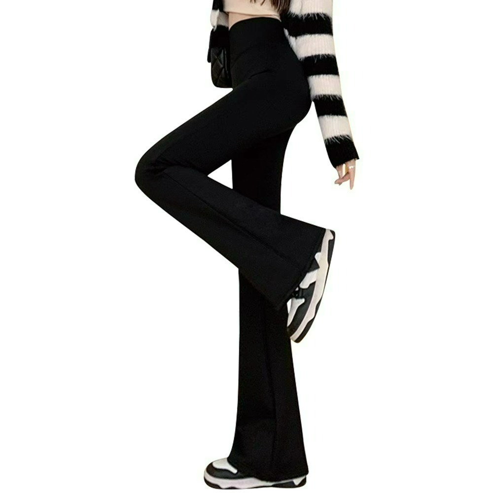 【QIDINA】升級加絨加厚顯瘦彈力長腿喇叭鯊魚褲-2PB / 喇叭褲 瑜珈褲 保暖褲 刷毛褲 高腰褲 運動褲 直筒褲-規格圖8