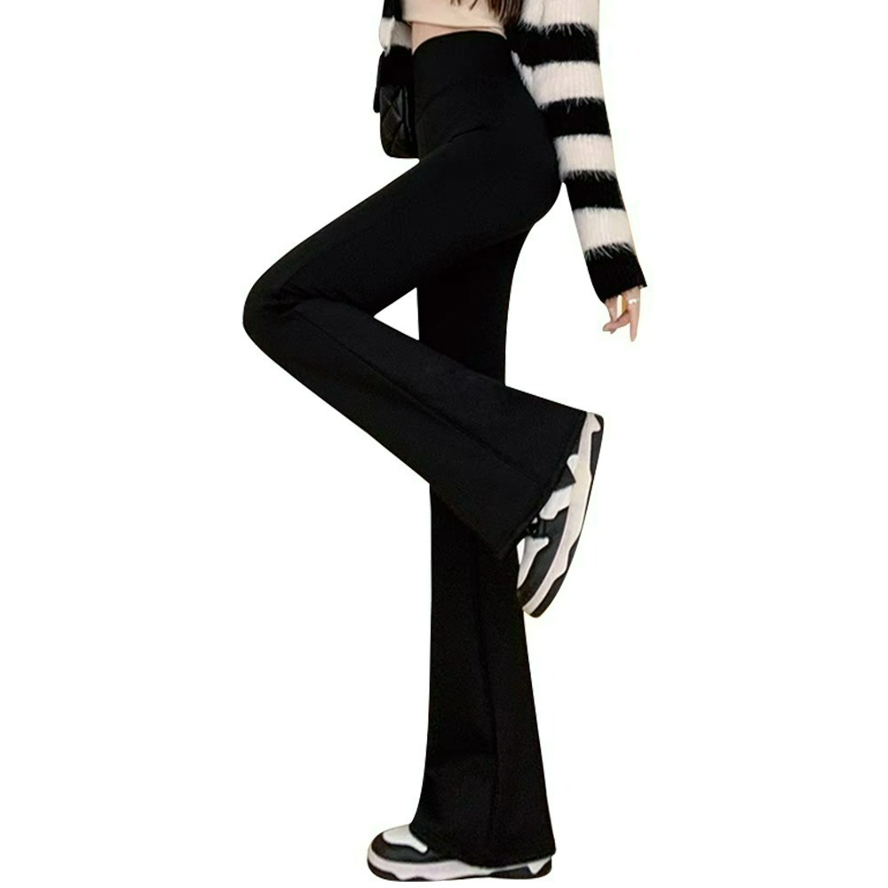 【QIDINA】升級加絨加厚顯瘦彈力長腿喇叭鯊魚褲-2PB / 喇叭褲 瑜珈褲 保暖褲 刷毛褲 高腰褲 運動褲 直筒褲-規格圖8