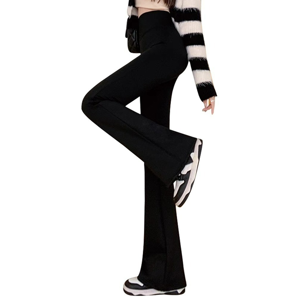 【QIDINA】升級加絨加厚顯瘦彈力長腿喇叭鯊魚褲-2PB / 喇叭褲 瑜珈褲 保暖褲 刷毛褲 高腰褲 運動褲 直筒褲-規格圖8