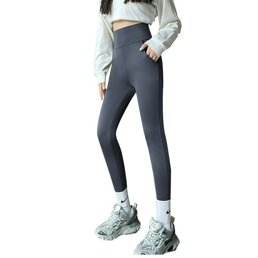 【QIDINA】升級加絨雙口袋顯瘦彈力保暖鯊魚褲-2PC / 喇叭褲 瑜珈褲 保暖褲 刷毛褲 高腰褲 運動褲 直筒褲-規格圖10