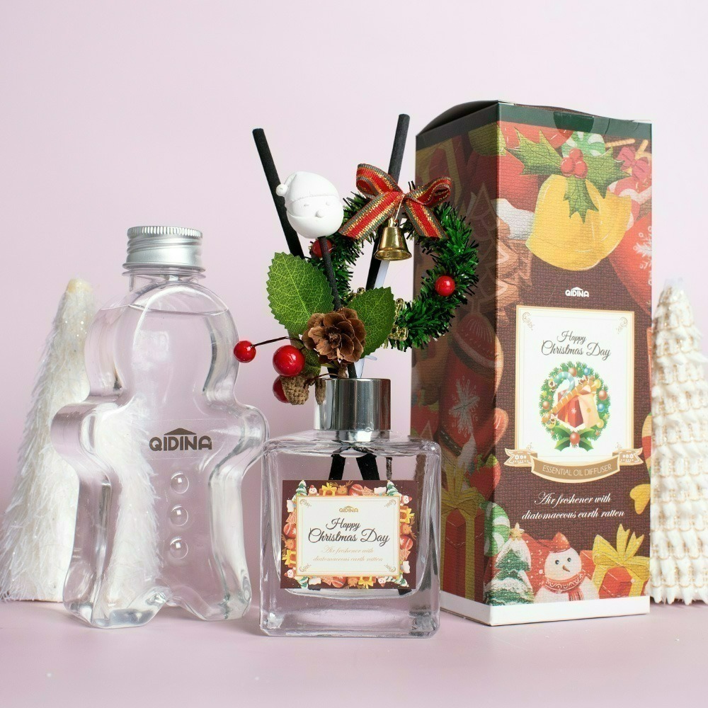 【7-ELEVEN 門市團購】【QIDINA】花圈/聖誕樹 聖誕擴香瓶+薑餅人補充瓶+聖誕袋組合🎄⛄️兩款任選-細節圖2