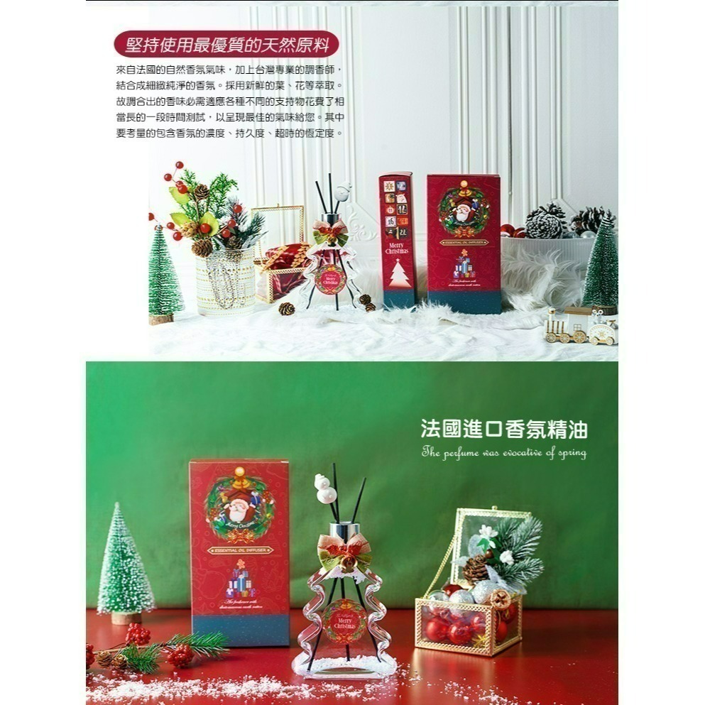 【限時購】【QIDINA】花圈/聖誕樹 聖誕擴香瓶+薑餅人補充瓶+聖誕袋組合🎄⛄️兩款任選-細節圖6