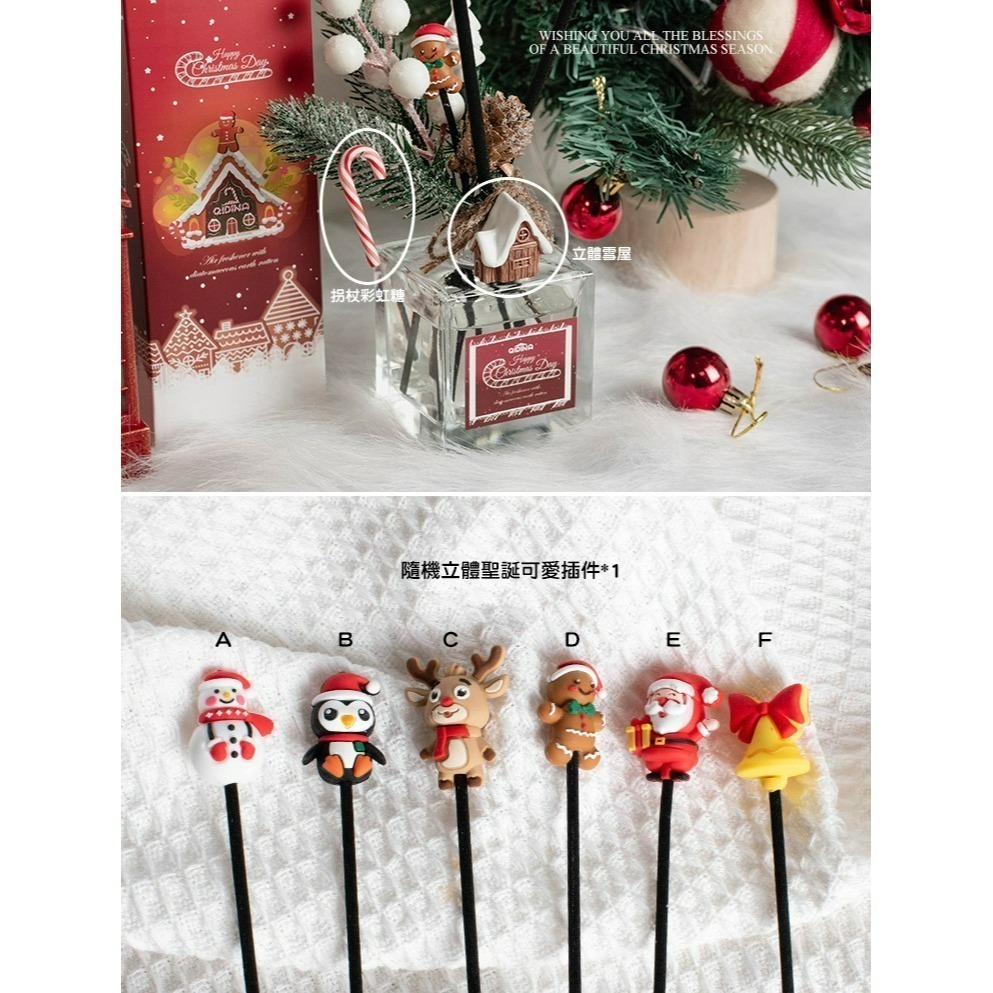 【QIDINA】雪屋/狂歡 聖誕擴香瓶+薑餅人補充瓶+聖誕袋組合🎄⛄️兩款任選 / 聖誕禮物 交換禮物 生日禮物-細節圖4