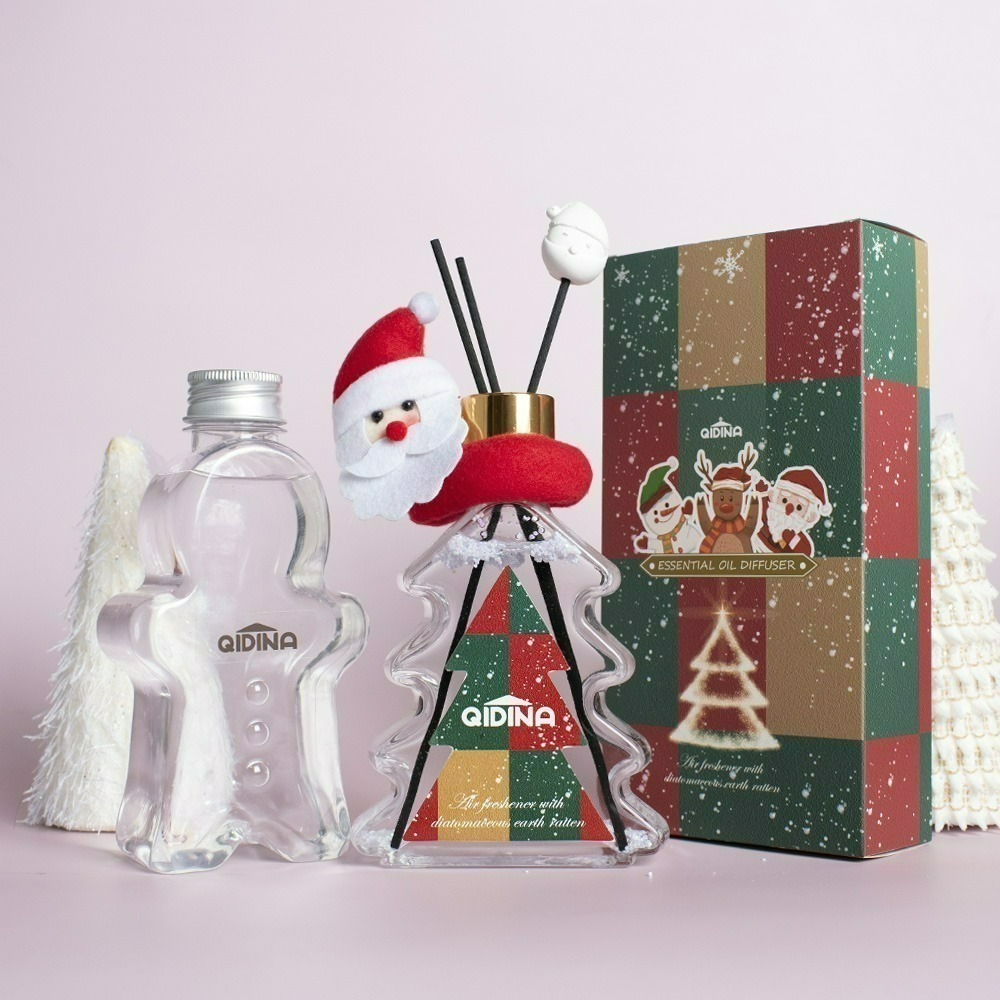 【QIDINA】雪屋/狂歡 聖誕擴香瓶+薑餅人補充瓶+聖誕袋組合🎄⛄️兩款任選 / 聖誕禮物 交換禮物 生日禮物-細節圖2