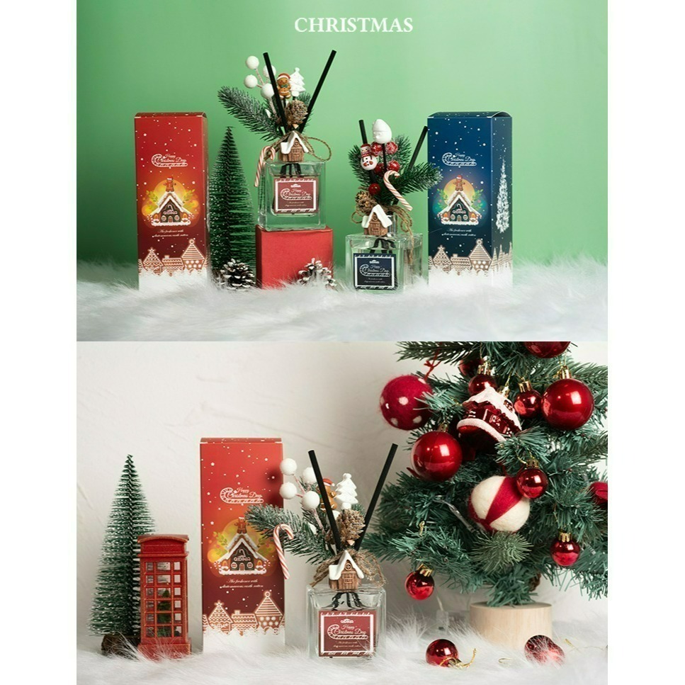 【QIDINA】雪屋/狂歡 聖誕擴香瓶+薑餅人補充瓶+聖誕袋組合🎄⛄️兩款任選 / 聖誕禮物 交換禮物 生日禮物-細節圖5