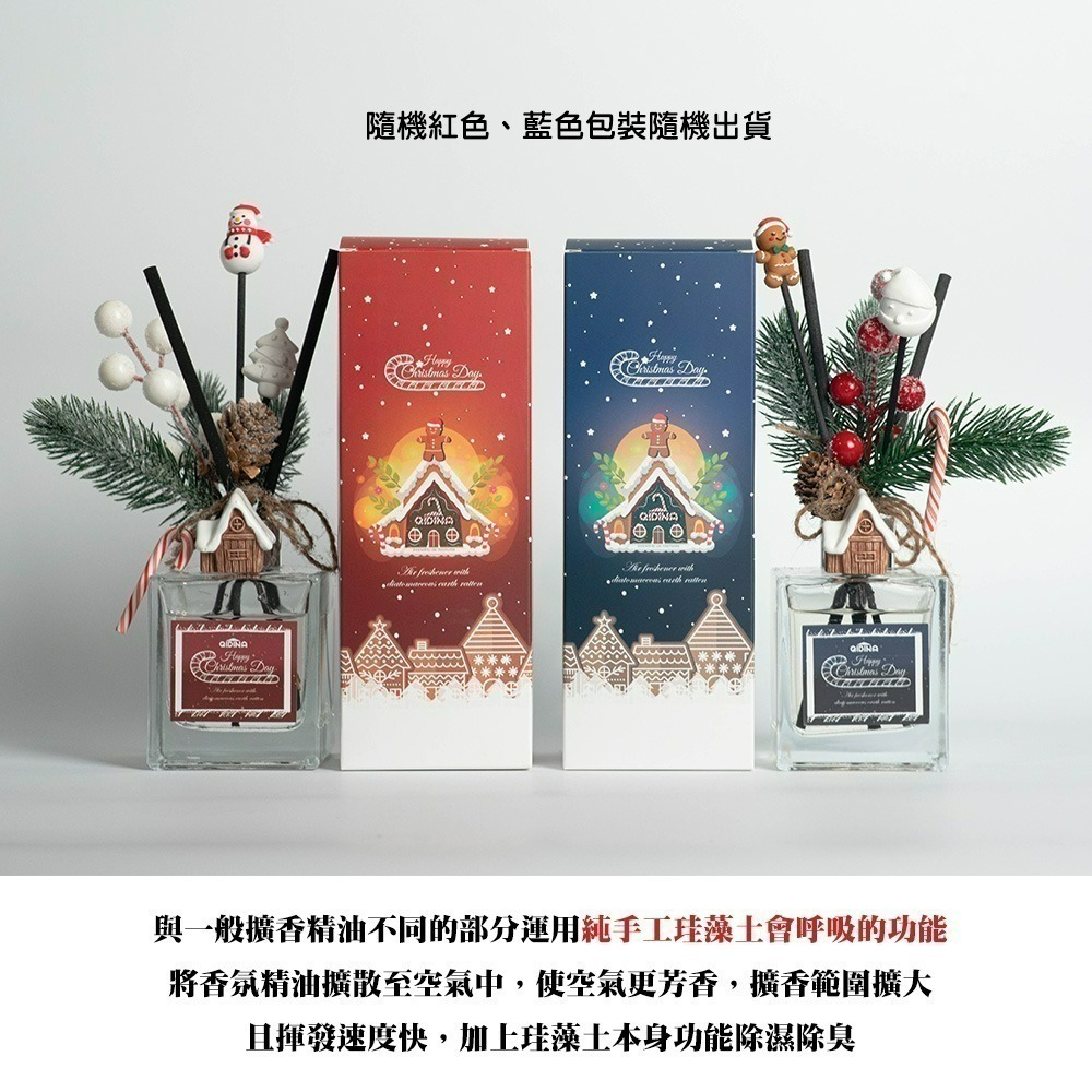 【7-ELEVEN 門市團購】【QIDINA】聖誕糖果雪屋硅藻土香氛擴香瓶-B / 聖誕禮物 交換禮物-細節圖7