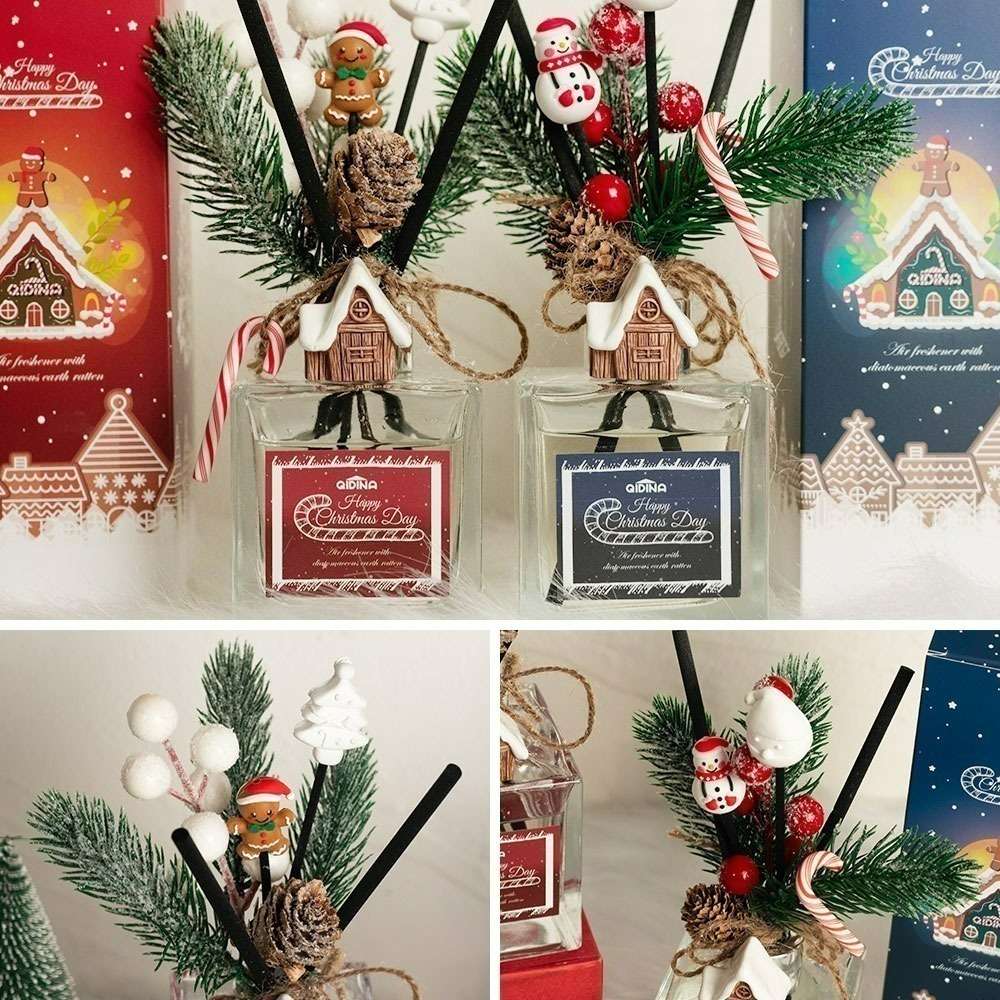 【QIDINA】聖誕糖果雪屋硅藻土香氛擴香瓶-B / 聖誕禮物 交換禮物-細節圖4