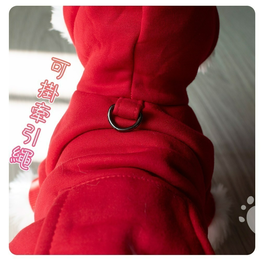 【QIDINA】寵物羊羔絨連帽加厚鋪棉保暖衣 寵物衣-J / 狗衣服 貓衣服 寵物保暖 寵物睡毯-細節圖4