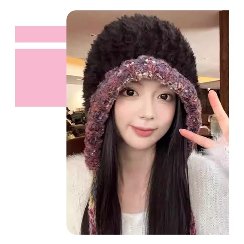 【QIDINA】人氣款保暖仿兔毛軟綿減齡針織毛帽-2HA / 毛帽 保暖帽 遮陽帽 冬天帽子女 毛線帽 防曬帽 鴨舌帽-細節圖10