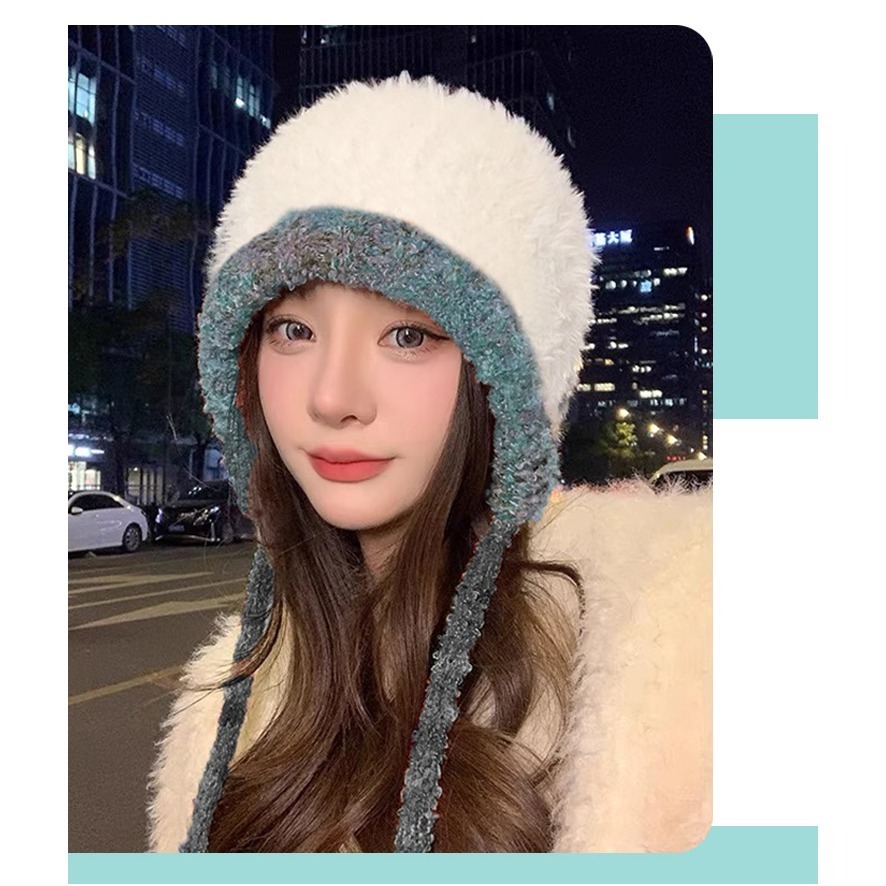 【QIDINA】人氣款保暖仿兔毛軟綿減齡針織毛帽-2HA / 毛帽 保暖帽 遮陽帽 冬天帽子女 毛線帽 防曬帽 鴨舌帽-細節圖11