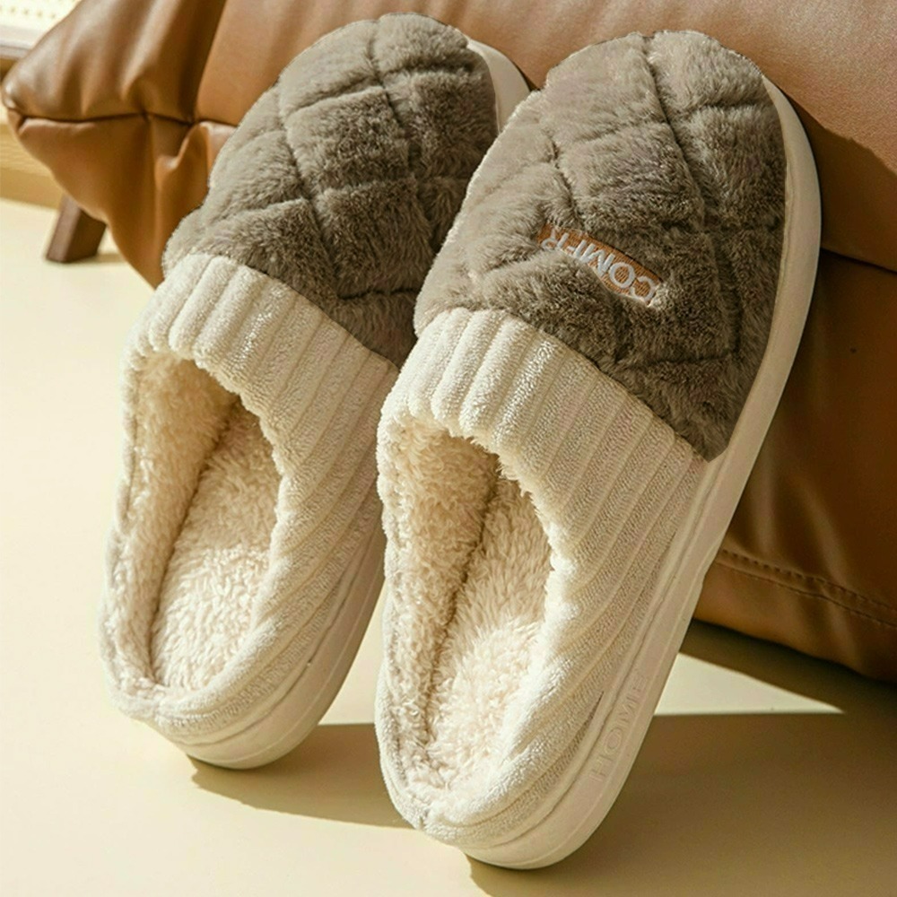 【QIDINA】軟Q厚底毛絨保暖解壓止滑拖鞋-C / 保暖拖鞋 拖鞋厚底 超厚底拖鞋 室內拖鞋 防滑拖鞋 雲朵拖鞋-細節圖9