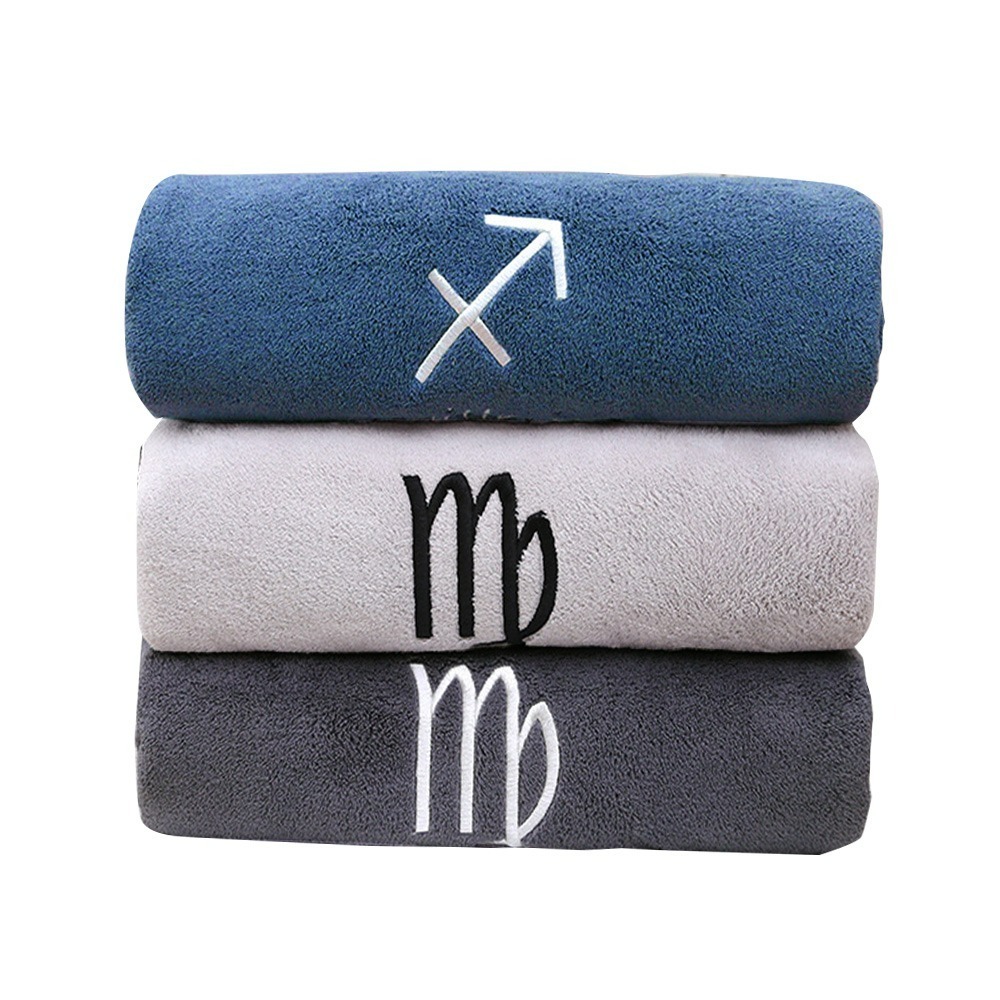 【QIDINA】珊瑚絨蓬鬆星座親膚超吸水浴巾-J / 飯店浴巾 星座浴巾 送禮物 厚浴巾 大浴巾 擦臉巾 毛巾 婚禮小物-細節圖2