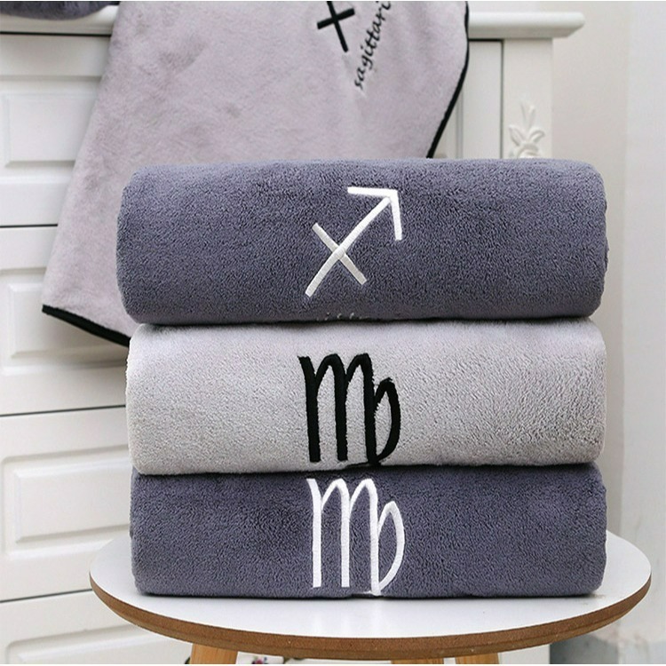 【7-ELEVEN 門市團購】【QIDINA】珊瑚絨蓬鬆星座親膚超吸水浴巾-J / 飯店浴巾 星座浴巾-細節圖11