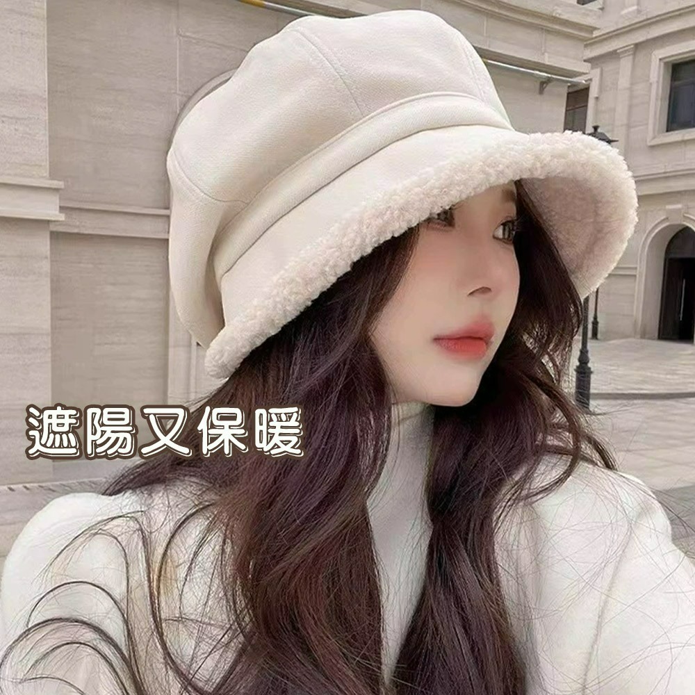 【QIDINA】羊羔絨加厚保暖八角貝雷帽-2HC / 冬天帽子女 遮陽帽 防曬帽 鴨舌帽 棒球帽 運動帽 漁夫帽-細節圖5