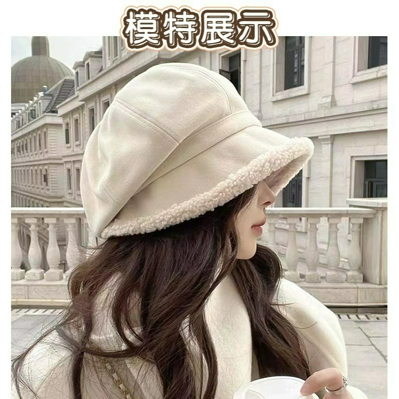【QIDINA】羊羔絨加厚保暖八角貝雷帽-2HC / 冬天帽子女 遮陽帽 防曬帽 鴨舌帽 棒球帽 運動帽 漁夫帽-細節圖7