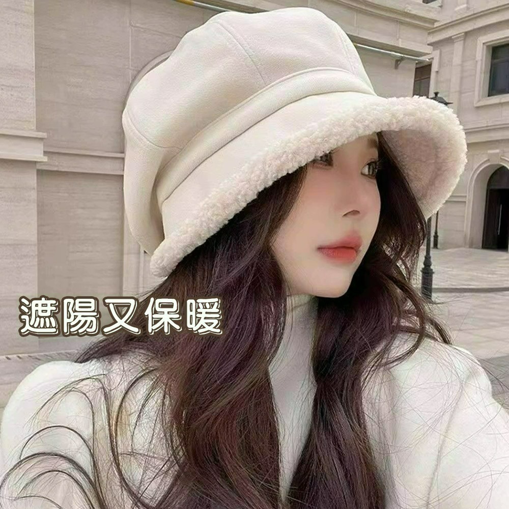 【QIDINA】羊羔絨加厚保暖八角貝雷帽-2HC / 冬天帽子女 遮陽帽 防曬帽 鴨舌帽 棒球帽 運動帽 漁夫帽-細節圖5