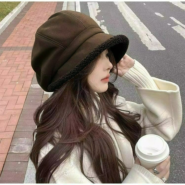 【QIDINA】羊羔絨加厚保暖八角貝雷帽-2HC / 冬天帽子女 遮陽帽 防曬帽 鴨舌帽 棒球帽 運動帽 漁夫帽-細節圖9