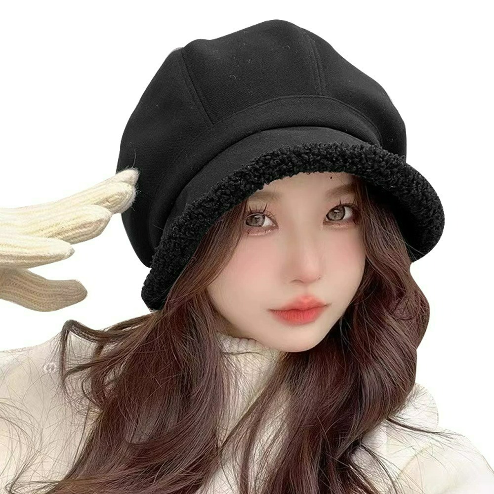 【QIDINA】羊羔絨加厚保暖八角貝雷帽-2HC / 冬天帽子女 遮陽帽 防曬帽 鴨舌帽 棒球帽 運動帽 漁夫帽-規格圖10