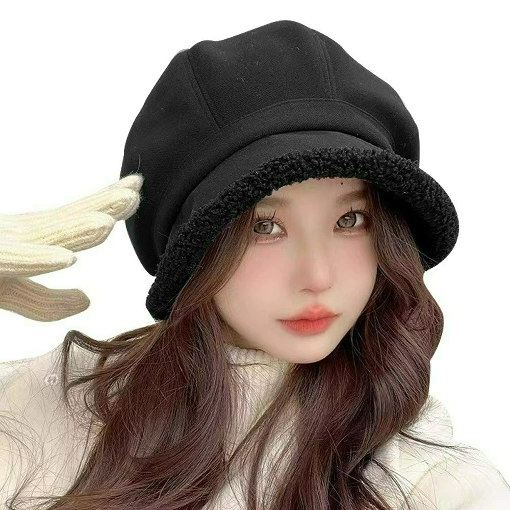 【QIDINA】羊羔絨加厚保暖八角貝雷帽-2HC / 冬天帽子女 遮陽帽 防曬帽 鴨舌帽 棒球帽 運動帽 漁夫帽-規格圖10