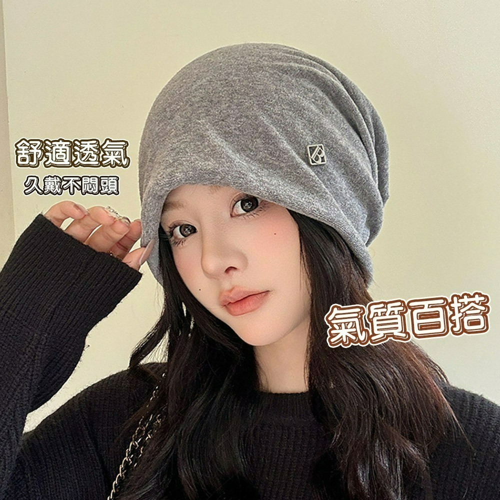【QIDINA】韓版雙層內磨毛保暖堆堆帽-2HE / 毛帽女 冬天帽子女 毛帽遮耳 保暖帽 毛線帽 鴨舌帽 運動帽-細節圖7