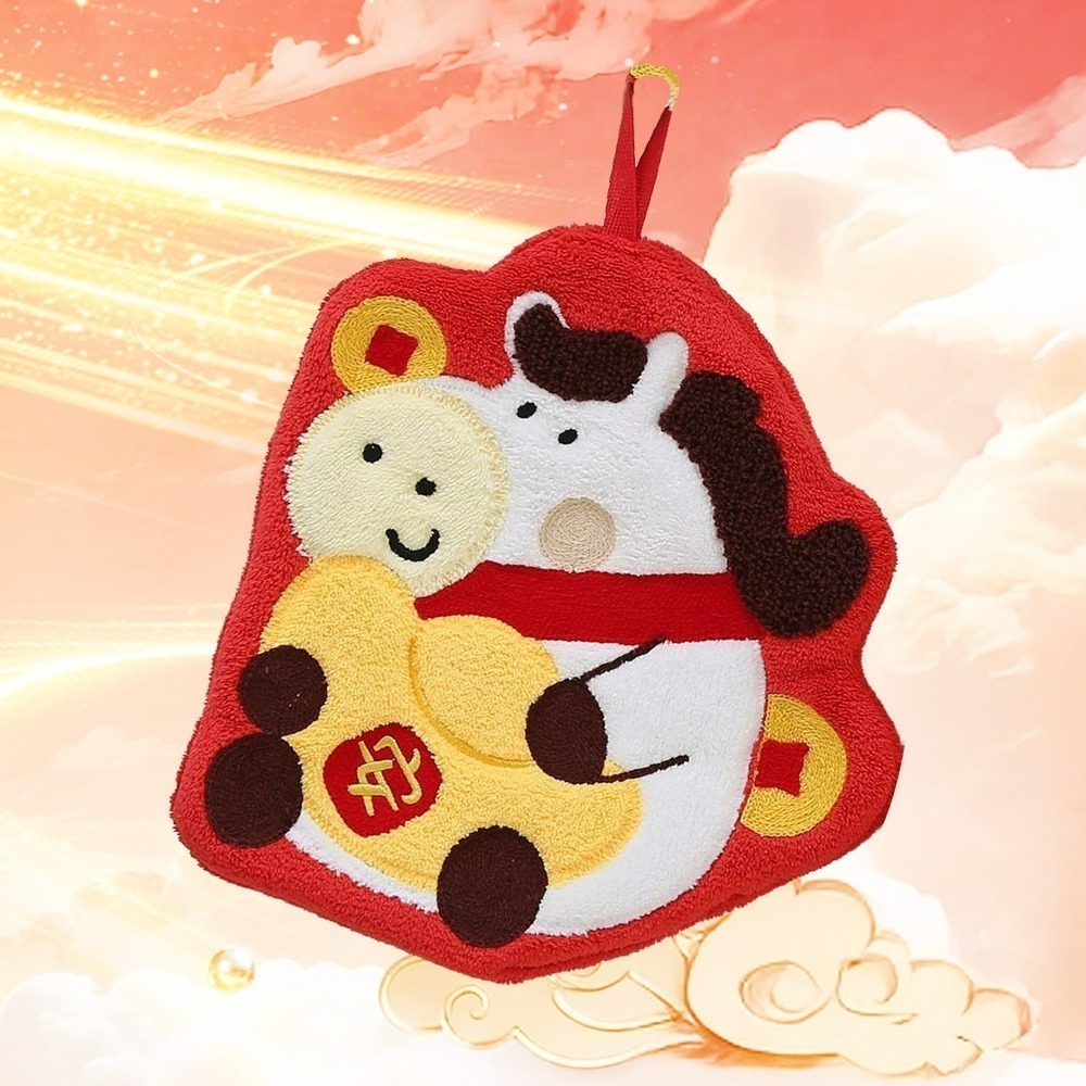 【QIDINA】升級質感珊瑚絨招財發發擦手巾 / 浴巾 新年 小方巾 新年佈置 擦手毛巾 兒童毛巾 吸水毛巾 吸水浴巾-規格圖7