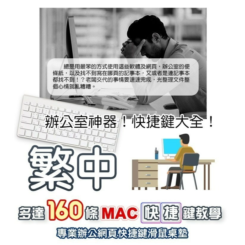 【QIDINA】獨創設計-質感MAC繁中快捷鍵滑鼠大桌墊 / 超大滑鼠墊 電腦桌墊 辦公桌墊 快捷鍵桌墊 餐墊-細節圖8