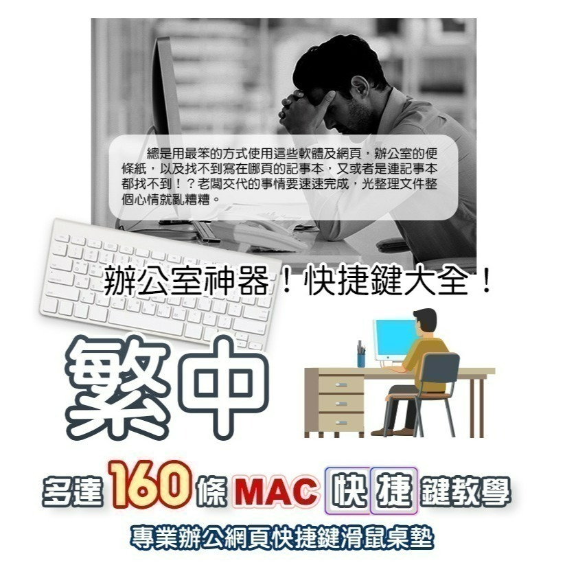 【限時購】【QIDINA】獨創設計-質感MAC繁中快捷鍵滑鼠大桌墊 / 超大滑鼠墊 電腦桌墊 辦公桌墊 快捷鍵桌墊-細節圖8