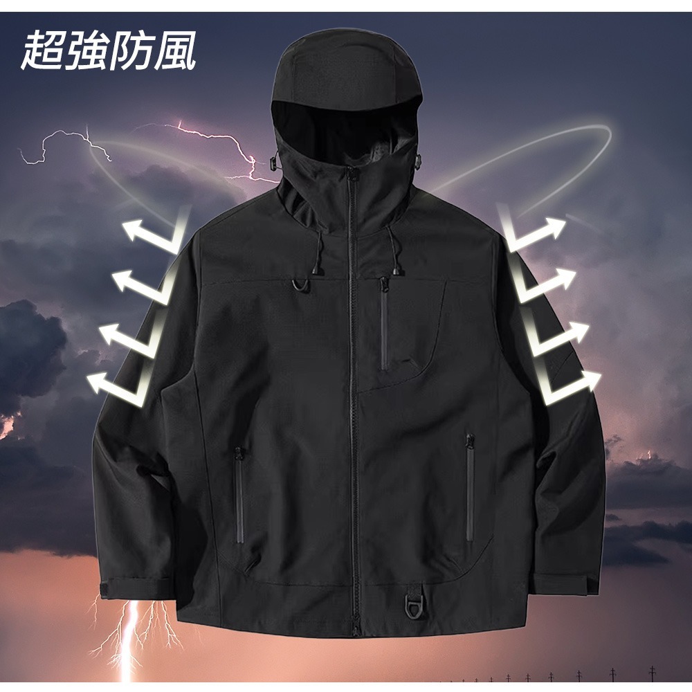 【QIDINA】質感男女款防風防潑水衝鋒外套-H / 羽絨外套 連帽外套 厚外套 衝鋒衣 大尺碼外套 女外套 秋天外套-細節圖3