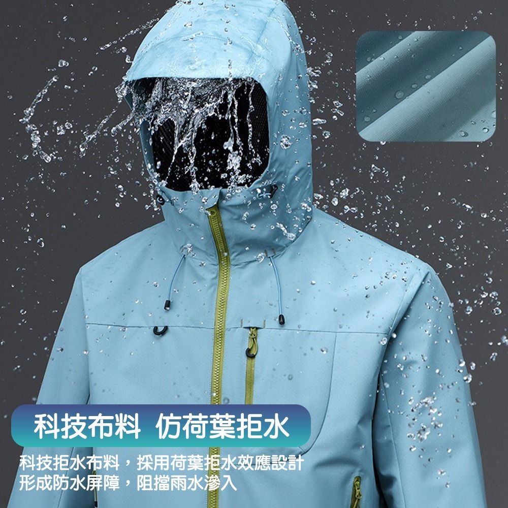 【QIDINA】質感男女款防風防潑水衝鋒外套-H / 羽絨外套 連帽外套 厚外套 衝鋒衣 大尺碼外套 女外套 秋天外套-細節圖6