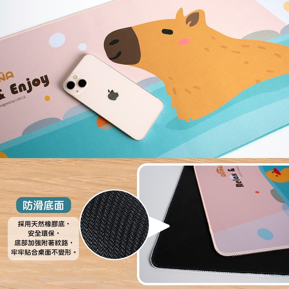 【QIDINA】獨創設計-超療癒卡通動物滑鼠大桌墊 / 超大滑鼠墊 電腦桌墊 辦公桌墊 可愛滑鼠墊 筆電小鍵盤-細節圖5