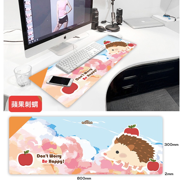 【QIDINA】獨創設計-超療癒卡通動物滑鼠大桌墊 / 超大滑鼠墊 電腦桌墊 辦公桌墊 可愛滑鼠墊 筆電小鍵盤-細節圖7