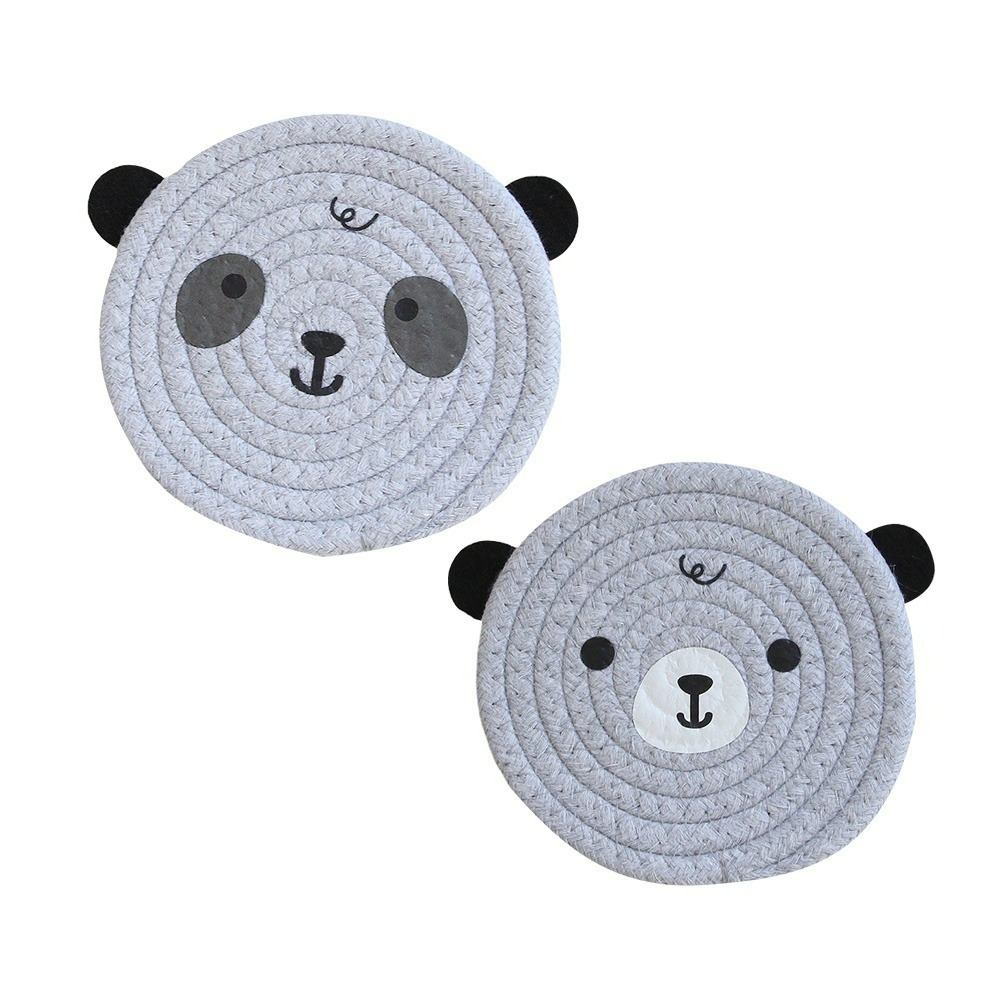 【QIDINA】2入-升級加厚超療癒小熊棉繩隔熱墊-D / 餐墊 吸水杯墊 餐桌墊 桌面小擺件 餐桌 鍋子 盤子 鍋墊-規格圖9