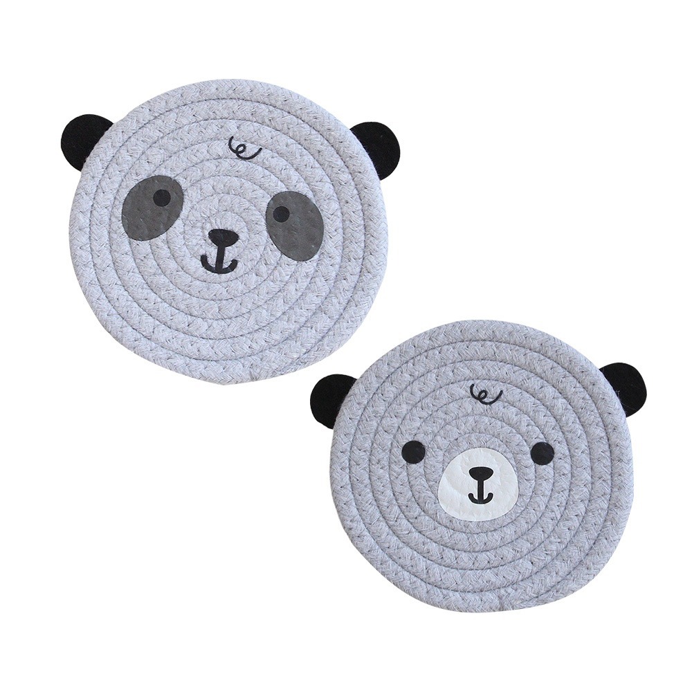 【QIDINA】2入-升級加厚超療癒小熊棉繩隔熱墊-D / 餐墊 吸水杯墊 餐桌墊 桌面小擺件 餐桌 鍋子 盤子 鍋墊-規格圖9