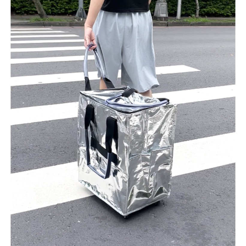 【限時購】【QIDINA】第四代超輕量不費力防水滾輪摺疊購物車 / 購物袋 收納袋 收納推車提袋 行李箱-細節圖7