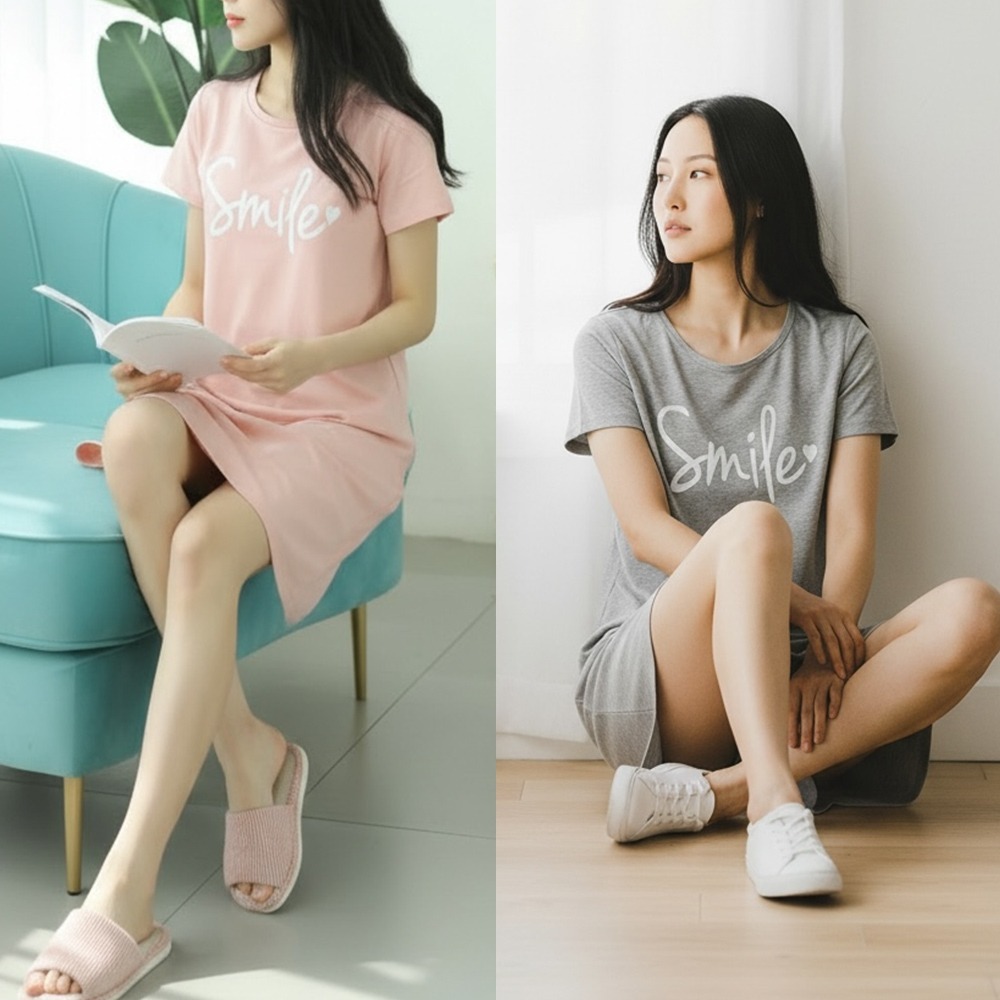 【QIDINA】懶人穿搭親膚附罩杯彈性舒適連身裙-1SM / 居家睡衣女 睡衣裙 睡裙 連衣裙 居家服 大尺碼睡裙 洋裝-細節圖6