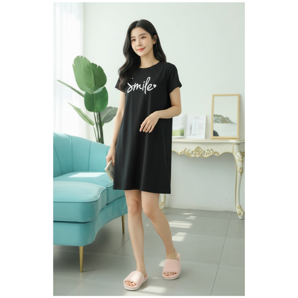 【QIDINA】懶人穿搭親膚附罩杯彈性舒適連身裙-1SM / 居家睡衣女 睡衣裙 睡裙 連衣裙 居家服 大尺碼睡裙 洋裝-細節圖8