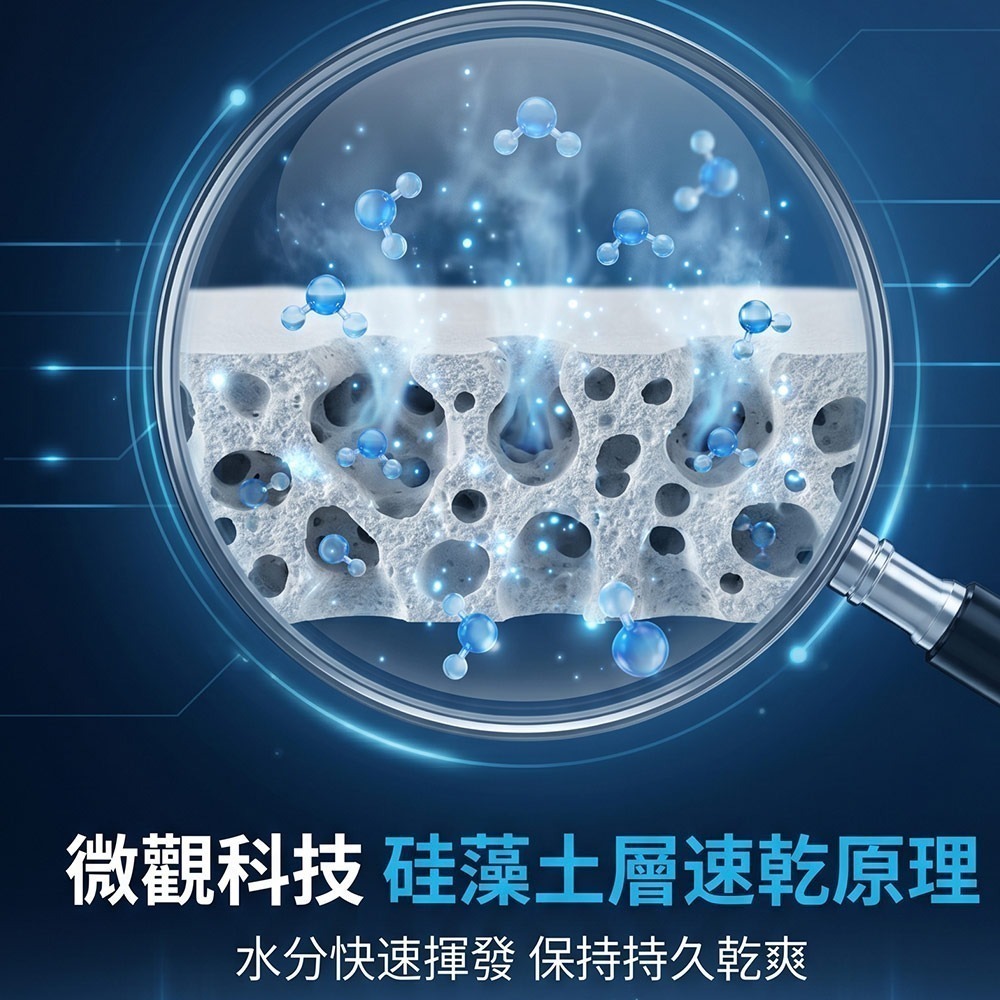 【限時購】【QIDINA】質感台灣獨家設計硅藻土吸水軟地墊50x80 / 廚房地墊 矽藻土地墊 浴室地墊 吸水地墊-細節圖5