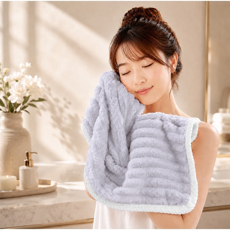 【QIDINA】3入起-雲朵珊瑚絨超吸水柔軟蓬鬆毛巾-D / 運動毛巾 大毛巾 方巾 吸水毛巾 兒童浴巾 兒童毛巾-細節圖10