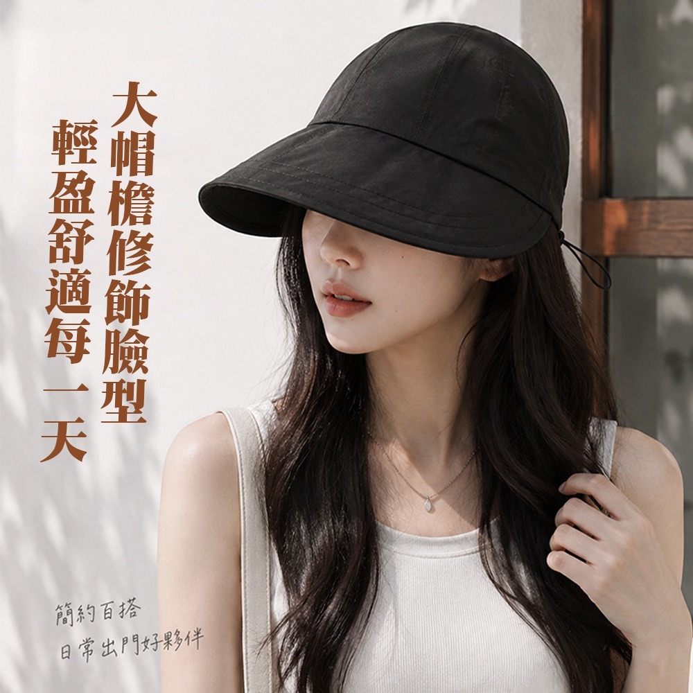 【QIDINA】輕薄透氣涼感大帽簷韓版鴨舌帽防曬遮陽帽-D / 防曬帽 帽子 防曬遮陽帽 抗UV 大帽沿 漁夫帽-細節圖4