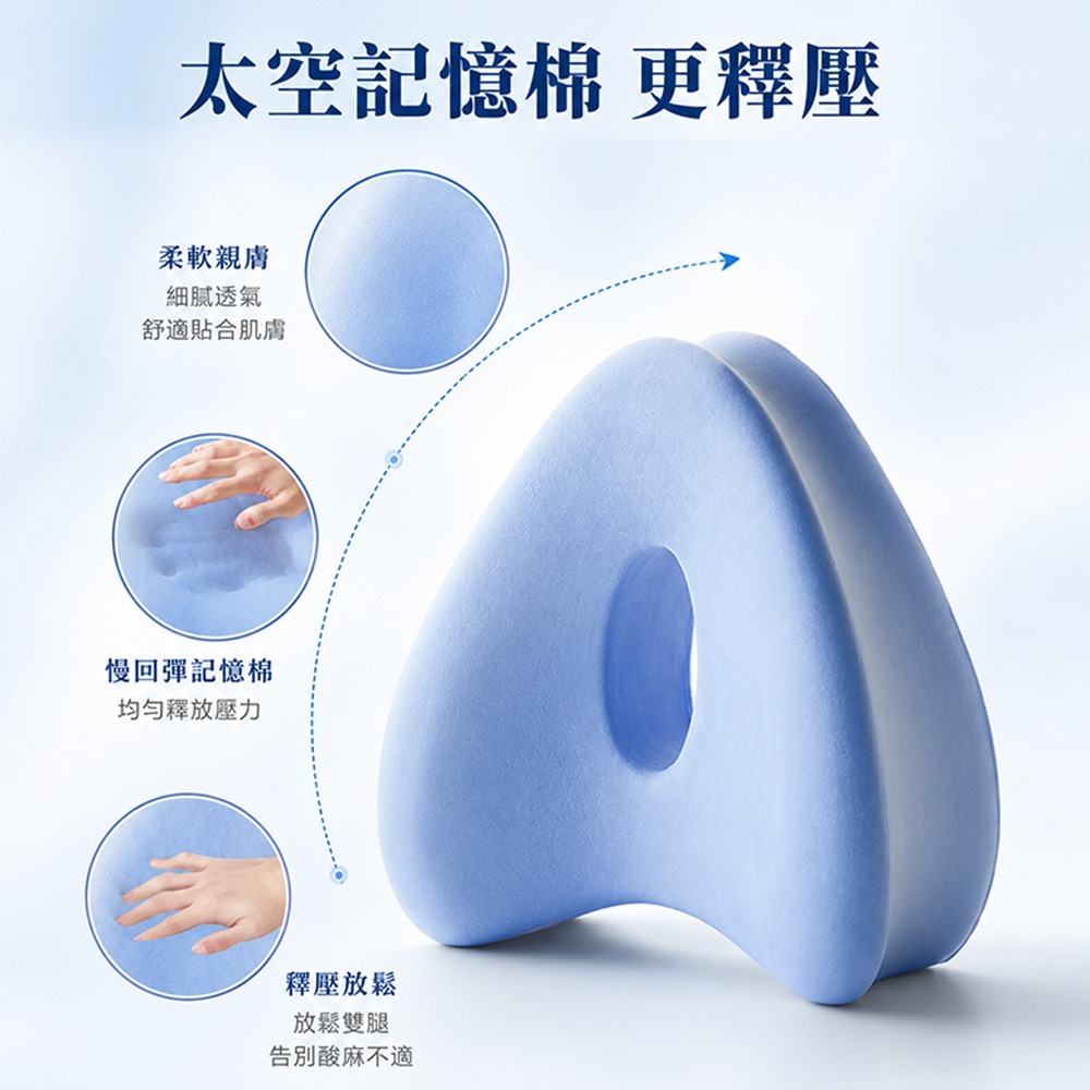 【QIDINA】人體工學記憶棉側睡舒適腿枕-G / 腳墊 靠枕頭 靠墊 靠背枕 腰枕 側睡枕頭 靠腰墊 腰靠墊 腰枕-細節圖6