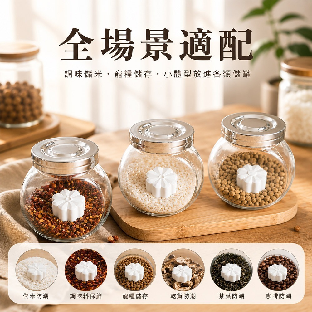 【QIDINA】16入起-MIT純手工天然調味罐米罐寵物飼料除濕珪藻土 / 硅藻土 飼料 寵物 除濕 收納 除臭 除濕袋-細節圖3