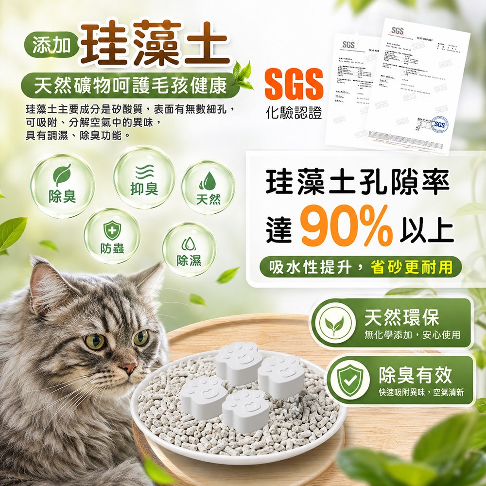 【QIDINA】SGS MIT 貓砂除臭專用硅藻土塊 / 硅藻土 飼料 貓砂除臭 寵物 除濕 收納 除濕袋 除濕盒-細節圖2