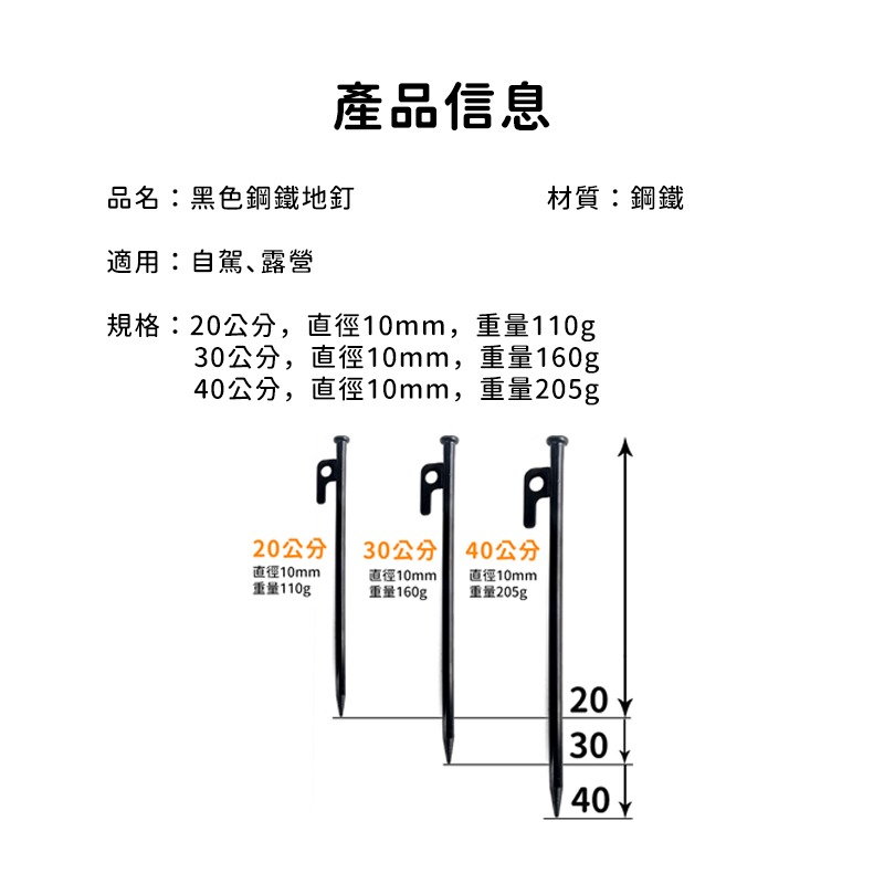 【珮慈星系】戶外鋼地釘 鋼製營釘 鋼製地釘 升級版營釘露營釘野營釘天幕釘帳篷釘固定營地釘露營地釘/大黑釘 戶-細節圖7