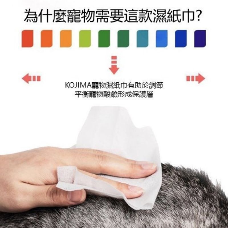 【珮慈星系】KOJIMA 寵物濕巾 寵物濕紙巾 寵物清潔美容 去淚痕濕巾 寵物專用濕巾 寵物洗澡濕巾-細節圖3