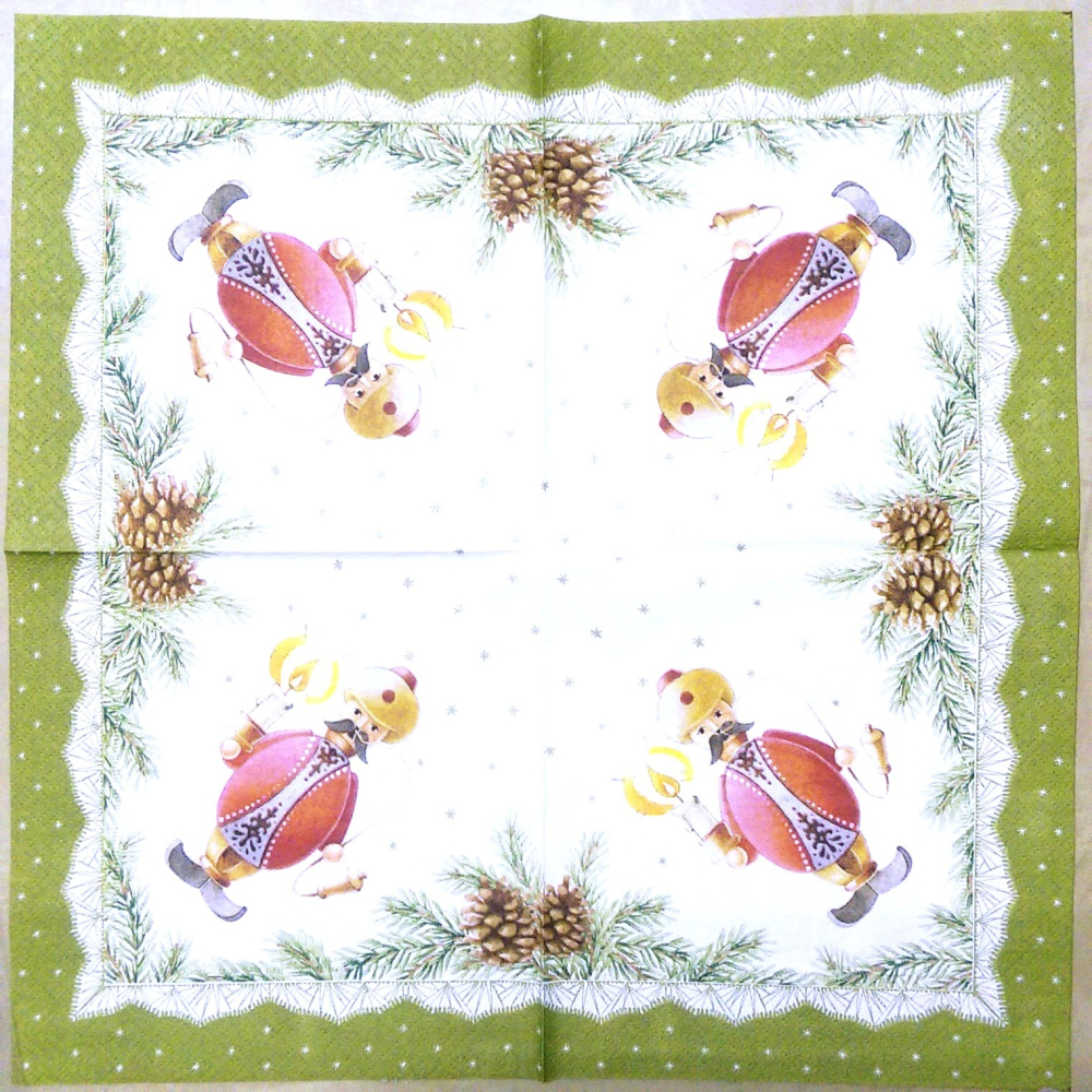 蝶古巴特 拼貼 進口 餐巾紙 手作 Diy 尺寸33*33(cm)｜編號：2594(紅)2593(綠)-細節圖2