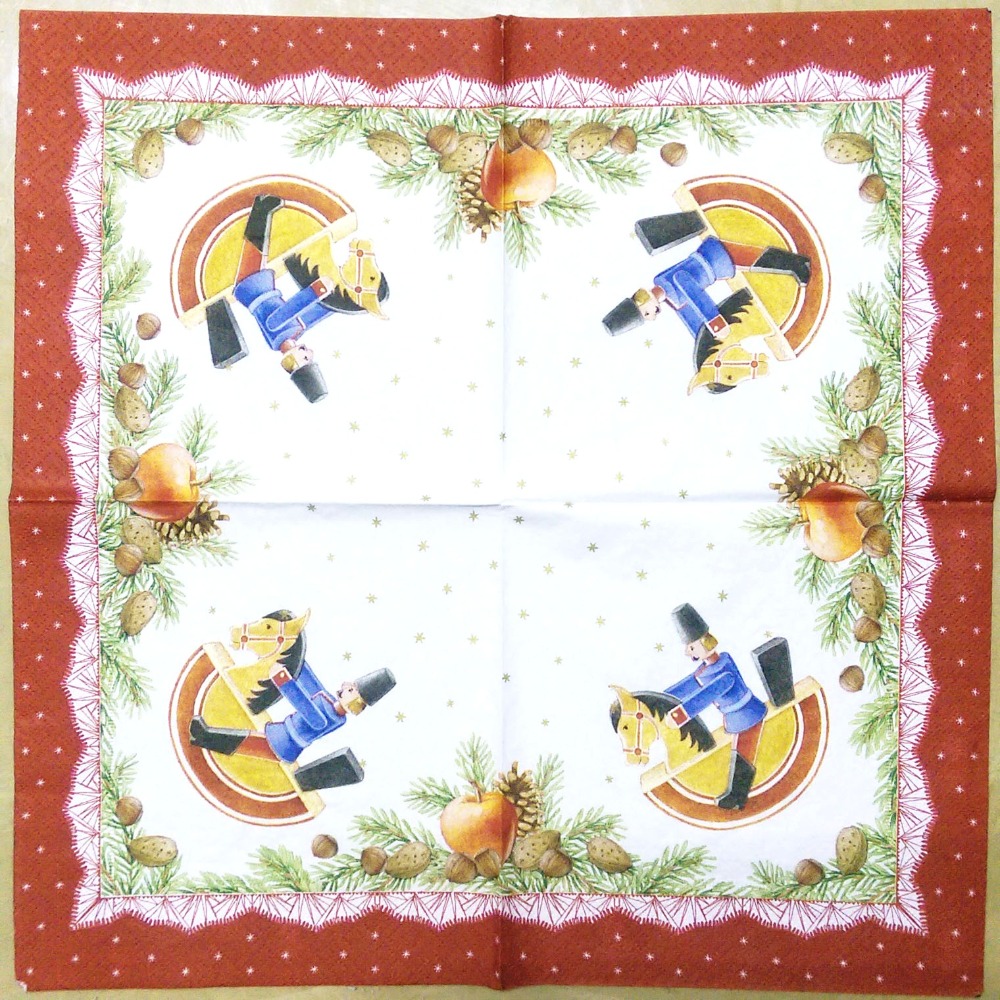 蝶古巴特 拼貼 進口 餐巾紙 手作 Diy 尺寸33*33(cm)｜編號：2594(紅)2593(綠)-規格圖2