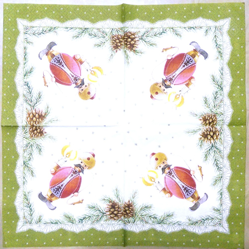 蝶古巴特 拼貼 進口 餐巾紙 手作 Diy 尺寸33*33(cm)｜編號：2594(紅)2593(綠)-規格圖2