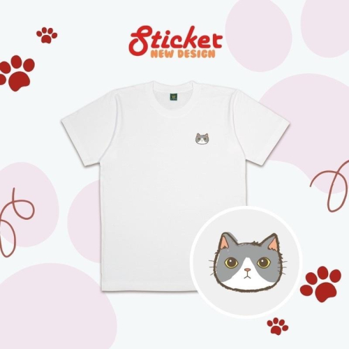 【現貨】[Sticker]衝銷量 原創 賓士貓 貓咪 萌寵 短袖 短T T恤 衣服 情侶衣 狗 上衣 團體服