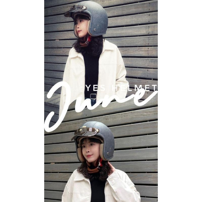 ❣️免運🔥現貨🌟Ninja 內墨鏡復古帽 贈送專業泡泡鏡 電鍍金內視鏡 皮革復古帽  內襯全可拆洗 3/4罩 台灣製-細節圖2