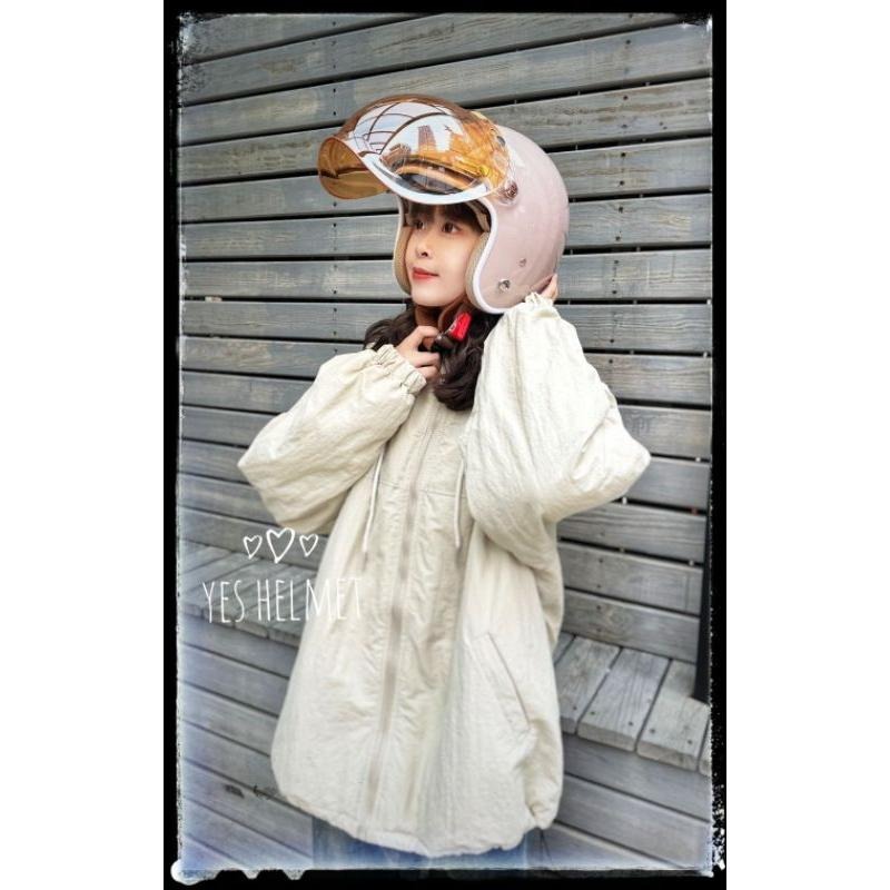 ❣️免運🔥現貨🌟Ninja 漾蜜新款 內墨鏡復古帽 贈送泡泡鏡片  雙鏡片 內襯可拆洗 升級親膚內襯 3/4罩 禦寒-細節圖14